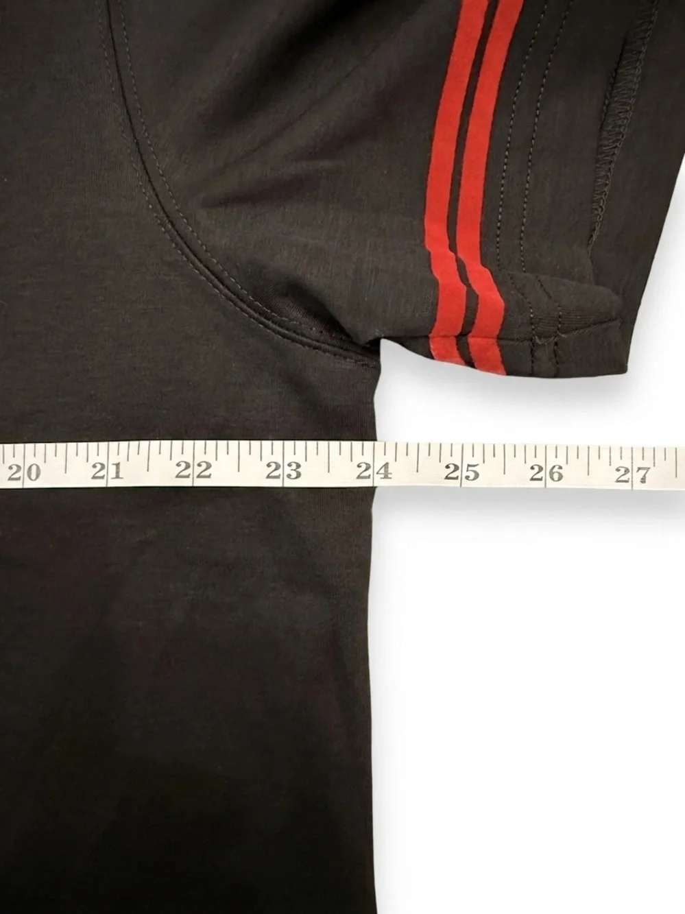 Gucci Black Short-Sleeve Tee with Red Velvet stripes